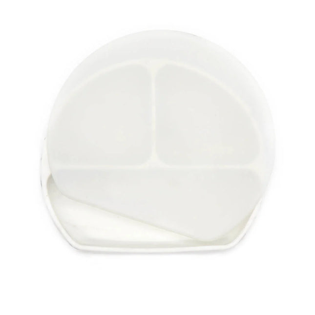 Farfurie diversificare bebelusi, cu capac - Marble, silicon, 6 luni+