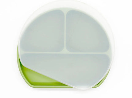 Farfurie diversificare bebelusi, cu capac - Olive, silicon, 6 luni+