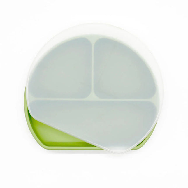 Farfurie diversificare bebelusi, cu capac - Olive, silicon, 6 luni+
