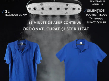 Statie de calcat profesionala pentru hainele delicate ale copiilor. Fier de Calcat Vertical cu aburi, Steamer model R3 de 2200W cu 4 trepte de putere. Rezervor aparat 3L, pentru 65 min de lucru, 45g/min abur continuu. - Bebeboo - Totul pentru copii. Jucării, Hăinuțe, Perne, Mobilier, Textile