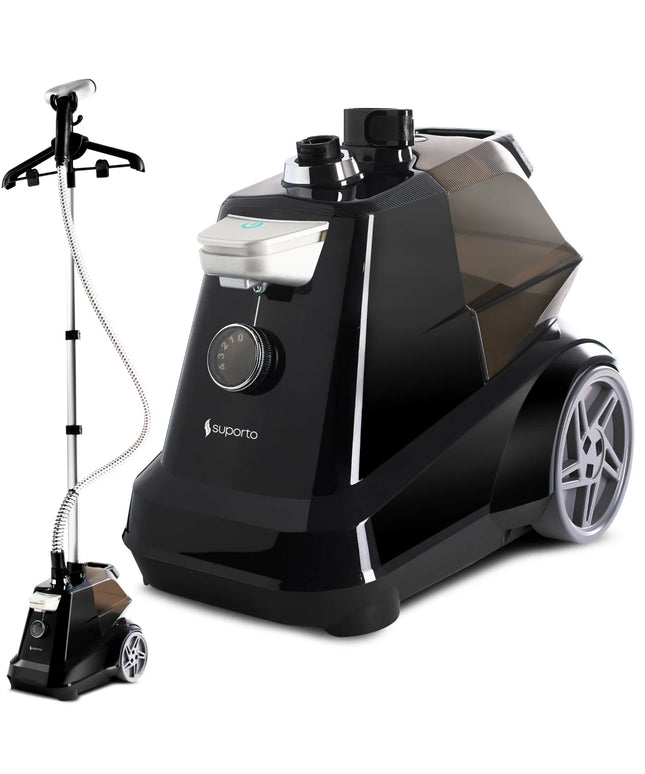 Statie de calcat profesionala pentru hainele delicate ale copiilor. Fier de Calcat Vertical cu aburi, Steamer model R3 de 2200W cu 4 trepte de putere. Rezervor aparat 3L, pentru 65 min de lucru, 45g/min abur continuu.