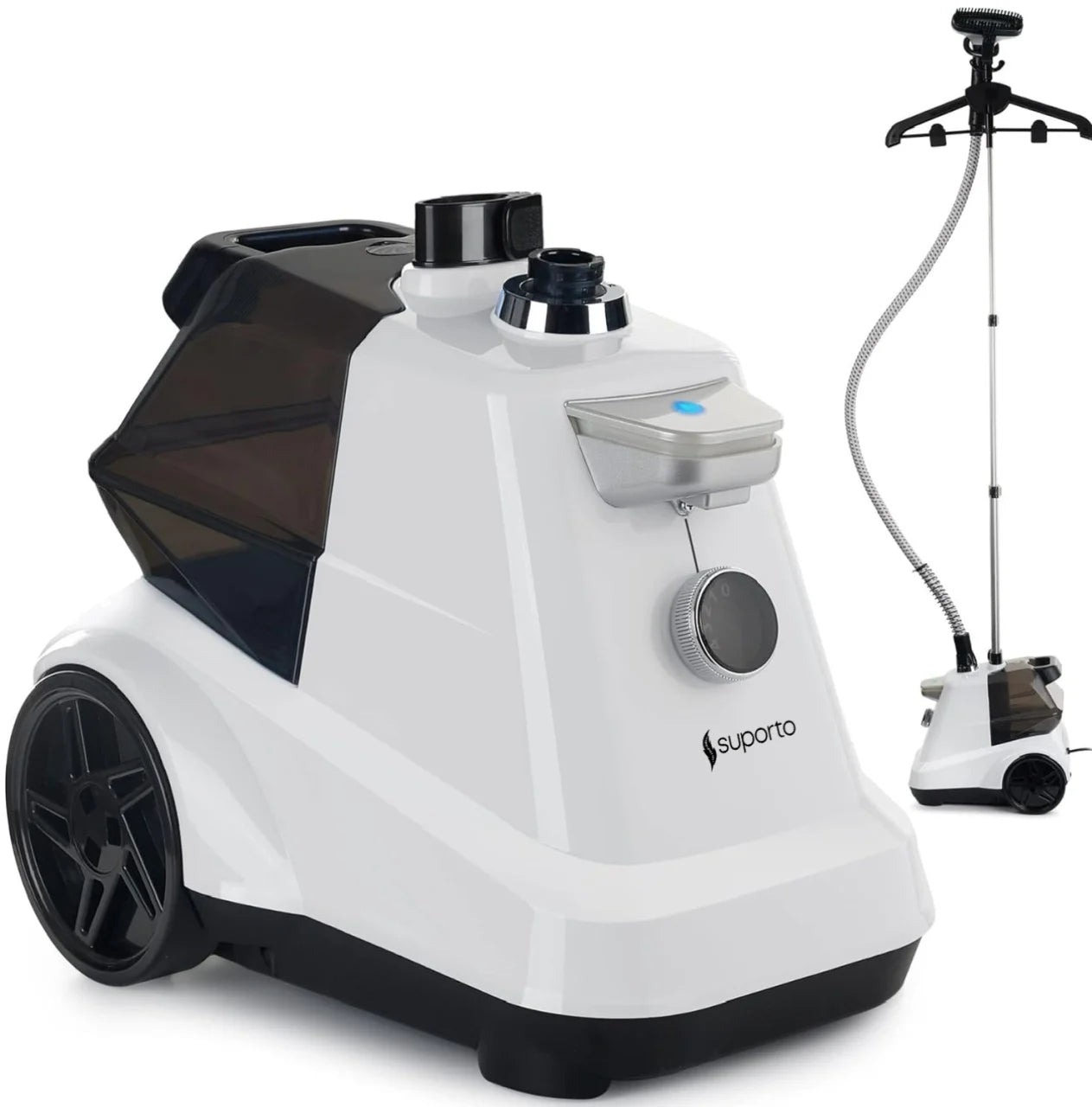 Fier de Călcat Vertical cu Aburi – Igienizare și Netezire Rapidă, 2200W. Steamer model R3 cu 4 trepte de putere. Rezervor aparat 3L, pentru 65 min de lucru, 45g/min abur continuu, Alb