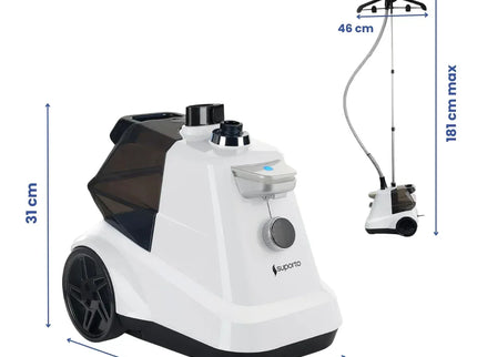 Fier de Călcat Vertical cu Aburi – Igienizare și Netezire Rapidă, 2200W. Steamer model R3 cu 4 trepte de putere. Rezervor aparat 3L, pentru 65 min de lucru, 45g/min abur continuu, Alb - Bebeboo - Totul pentru copii. Jucării, Hăinuțe, Perne, Mobilier, Textile