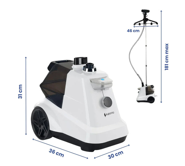 Fier de Călcat Vertical cu Aburi – Igienizare și Netezire Rapidă, 2200W. Steamer model R3 cu 4 trepte de putere. Rezervor aparat 3L, pentru 65 min de lucru, 45g/min abur continuu, Alb - Bebeboo - Totul pentru copii. Jucării, Hăinuțe, Perne, Mobilier, Textile