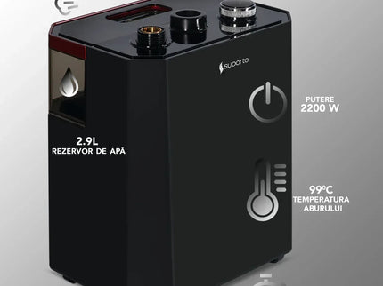 Fier de călcat vertical cu aburi. Steamer model S2 de 2200W cu 3 trepte de putere. Statie de calcat profesionala pentru hainele copiilor, fara mirosuri si fara cute. Rezervor aparat 2.9 L, pentru 64 min de lucru, 45g/min abur continuu - Bebeboo - Totul pentru copii. Jucării, Hăinuțe, Perne, Mobilier, Textile