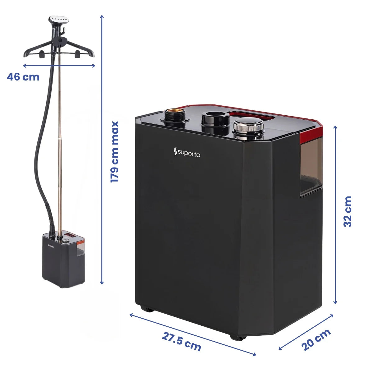 Fier de călcat vertical cu aburi. Steamer model S2 de 2200W cu 3 trepte de putere. Statie de calcat profesionala pentru hainele copiilor, fara mirosuri si fara cute. Rezervor aparat 2.9 L, pentru 64 min de lucru, 45g/min abur continuu