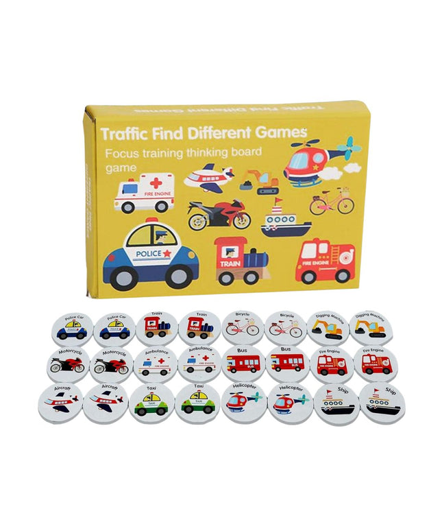Găsește vehiculele pereche, Joc de memorie, 24 piese