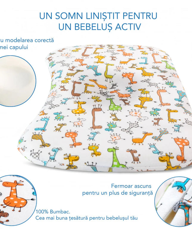 HUSA de schimb / Fata de perna pentru Perna ortopedica Baby nou nascuti 8-24 luni | Multicolora cu animalute