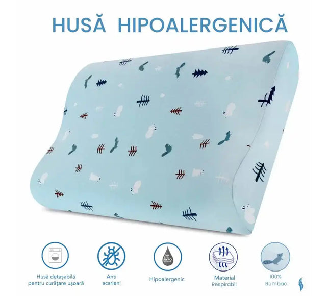 HUSA de schimb / Fata de perna - Perna pentru copii Toddler 24+ luni Albastra - Bumbac 100% - Bebeboo - Totul pentru copii. Jucării, Hăinuțe, Perne, Mobilier, Textile