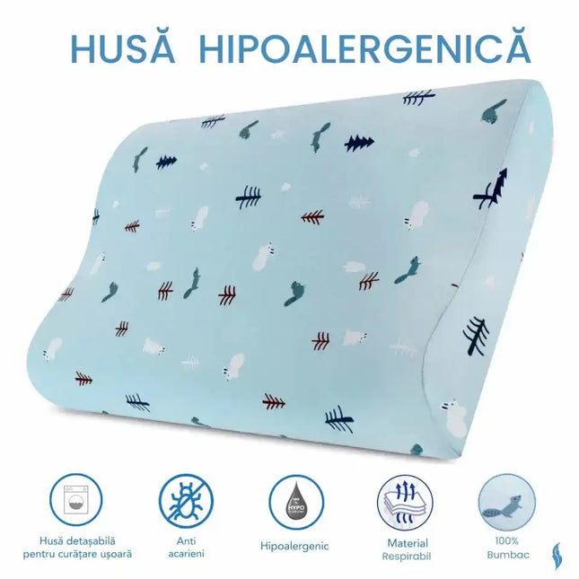 HUSA de schimb / Fata de perna - Perna pentru copii Toddler 24+ luni Albastra - Bumbac 100% - Bebeboo - Totul pentru copii. Jucării, Hăinuțe, Perne, Mobilier, Textile