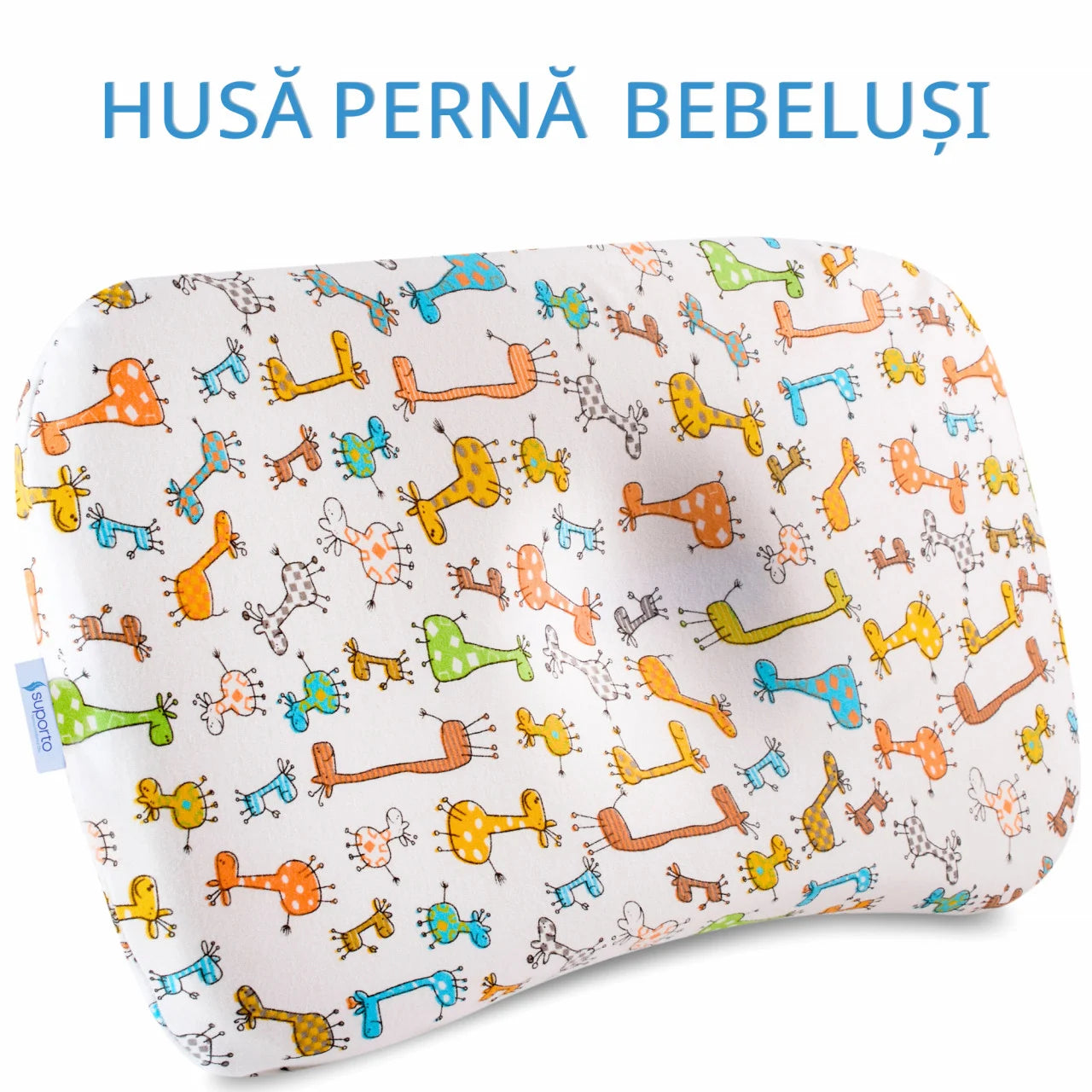 HUSA de schimb / Fata de perna pentru Perna ortopedica Baby nou nascuti 8-24 luni | Multicolora cu animalute