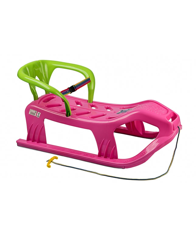 Sanie copii Marmat Snow Star Z cu spatar - Roz