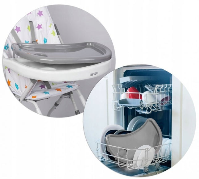 Scaun de masa Ricokids Eldo - Gri - Alb - Stele