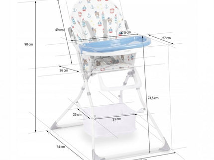Scaun de masa Ricokids Eldo - Alb - Albastru