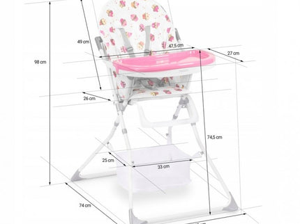 Scaun de masa Ricokids Eldo - Alb - Roz