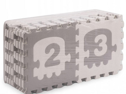 Salteluta de joaca 180 x 180 cm cu litere si cifre Ricokids 7488 - Trenulet Gri