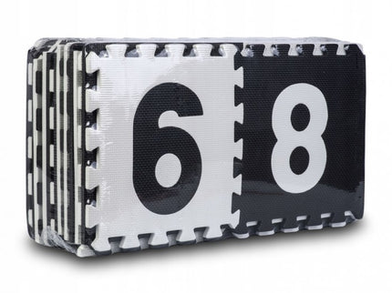 Salteluta de joaca 180 x 180 cm cu litere si cifre Ricokids 7493 - Alb - Negru