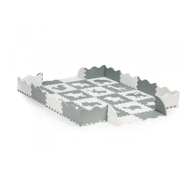 Salteluta de joaca cu animale si cu pereti, 36 elemente ECOEVA001 - Gri - Bebeboo - Totul pentru copii. Jucării, Hăinuțe, Perne, Mobilier, Textile