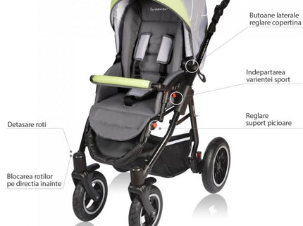 Carucior VESSANTI Crooner 2 in 1 - Green/Gray