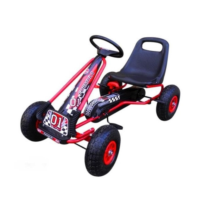Kart cu pedale Gokart, 3-7 ani, roti gonflabile, G1 R-Sport - Rosu