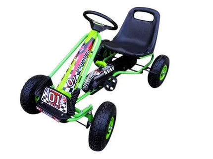 Kart cu pedale Gokart, 3-7 ani, roti gonflabile, G1 R-Sport - Verde - Bebeboo - Totul pentru copii. Jucării, Hăinuțe, Perne, Mobilier, Textile