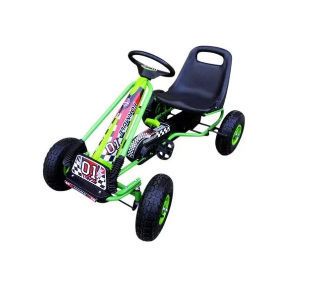 Kart cu pedale Gokart, 3-7 ani, roti gonflabile, G1 R-Sport - Verde - Bebeboo - Totul pentru copii. Jucării, Hăinuțe, Perne, Mobilier, Textile