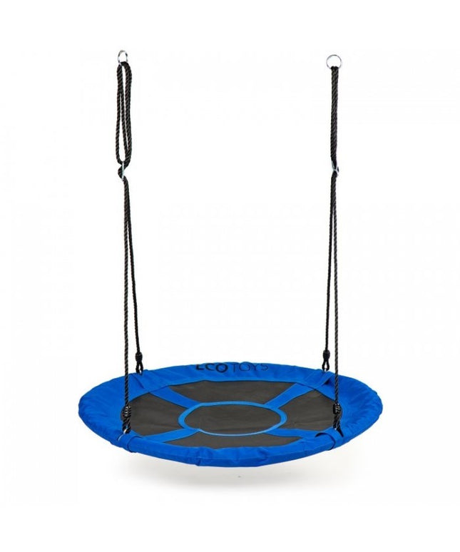 Leagan pentru copii rotund, tip cuib de barza, suspendat, 100 cm, Ecotoys MIR6001 - Albastru