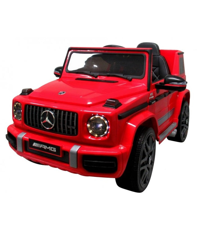 Masinuta electrica cu telecomanda, roti EVA, scaun piele Mercedes G63 - Rosu