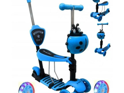 Trotineta 5 in 1, roti cu LED, platforma antiderapanta, JR R-Sport - Albastru - Bebeboo - Totul pentru copii. Jucării, Hăinuțe, Perne, Mobilier, Textile