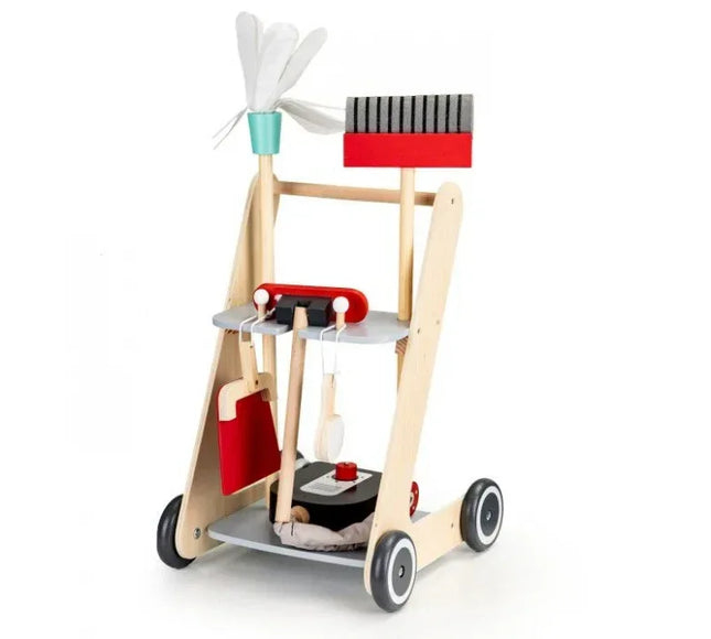 Antemergator din lemn XXL cu aspirator si elemente pentru curatenie Ecotoys 4404 - Bebeboo - Totul pentru copii. Jucării, Hăinuțe, Perne, Mobilier, Textile
