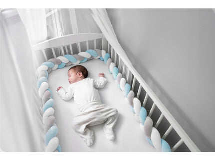 Protectie laterala pentru patut, impletita, 3 m, Ricokids 722101 - Albastru