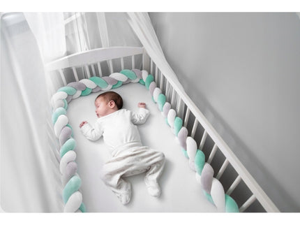 Protectie laterala pentru patut, impletita, 3 m, Ricokids 722102 - Verde