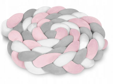 Protectie laterala pentru patut, impletita, 3 m, Ricokids 722103 - Roz