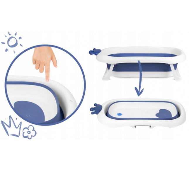 Cadita de baie cu dop de scurgere si pernita inclusa Ricokids RK-280 - Albastru