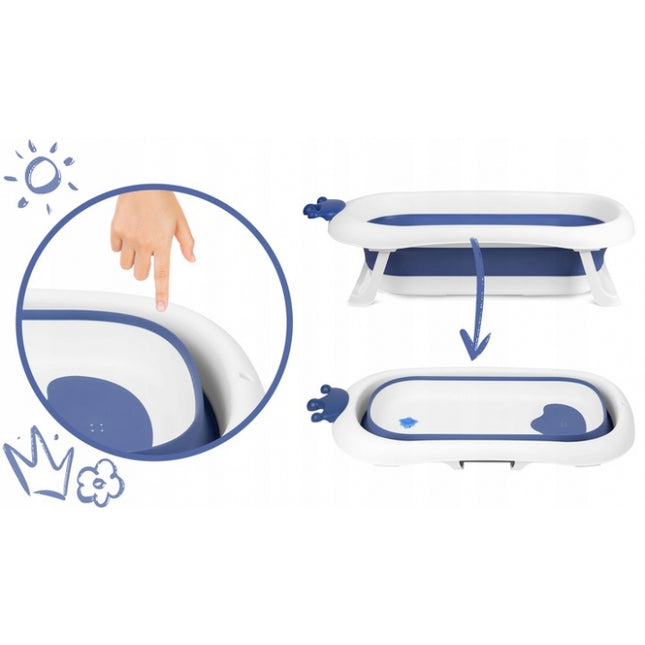 Cadita de baie cu dop de scurgere si pernita inclusa Ricokids RK-280 - Albastru