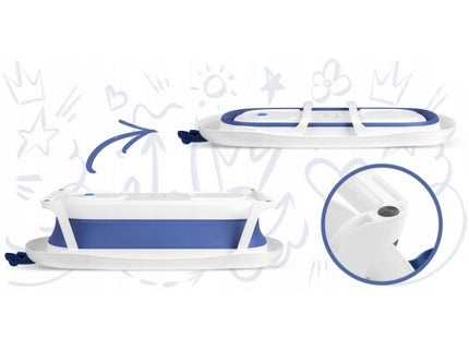 Cadita de baie cu dop de scurgere si pernita inclusa Ricokids RK-280 - Albastru