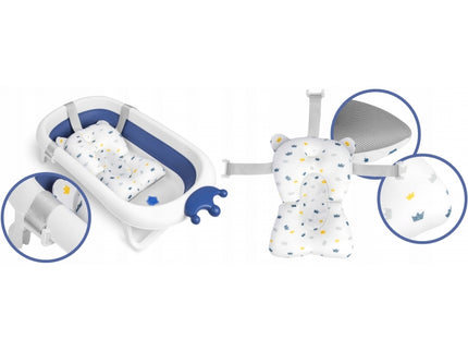 Cadita de baie cu dop de scurgere si pernita inclusa Ricokids RK-280 - Albastru