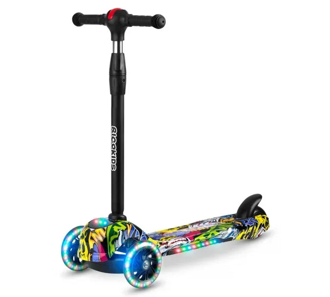 Trotineta cu roti cu LED Ricokids Piko 765011 - Negru - Galben - Bebeboo - Totul pentru copii. Jucării, Hăinuțe, Perne, Mobilier, Textile
