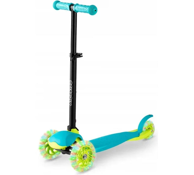 Trotineta cu roti cu LED Ricokids Loco 765103 - Turcoaz - Bebeboo - Totul pentru copii. Jucării, Hăinuțe, Perne, Mobilier, Textile