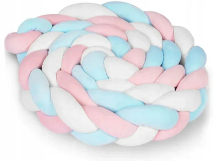 Protectie laterala pentru patut, impletita, 3 M, Ricokids 722105 - Albastru - Roz - Bebeboo - Totul pentru copii. Jucării, Hăinuțe, Perne, Mobilier, Textile
