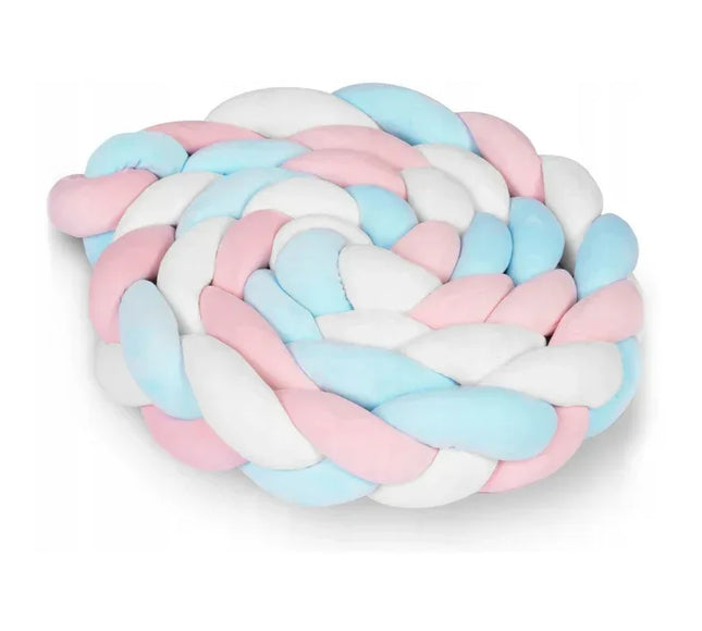 Protectie laterala pentru patut, impletita, 3 M, Ricokids 722105 - Albastru - Roz - Bebeboo - Totul pentru copii. Jucării, Hăinuțe, Perne, Mobilier, Textile