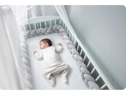 Protectie laterala pentru patut, impletita, 3 M, Ricokids 722110 - Gri