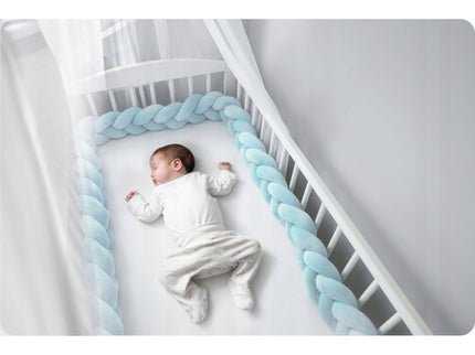 Protectie laterala pentru patut, impletita, 3 M, Ricokids 722111 - Albastru