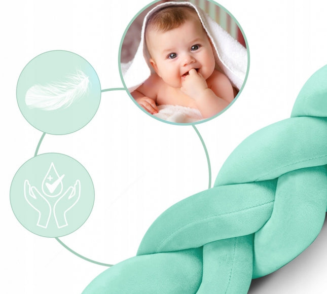 Protectie laterala pentru patut, impletita, 3 M, Ricokids 722112 - Mint