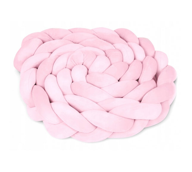Protectie laterala pentru patut, impletita, 3 M, Ricokids 722113 - Roz deschis