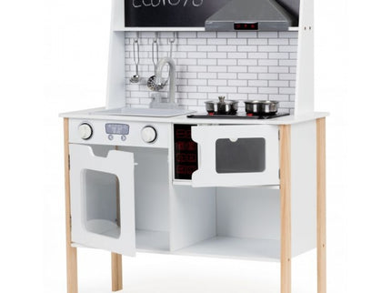 Bucatarie din lemn cu sunete, accesorii si LED-uri Ecotoys PLK537
