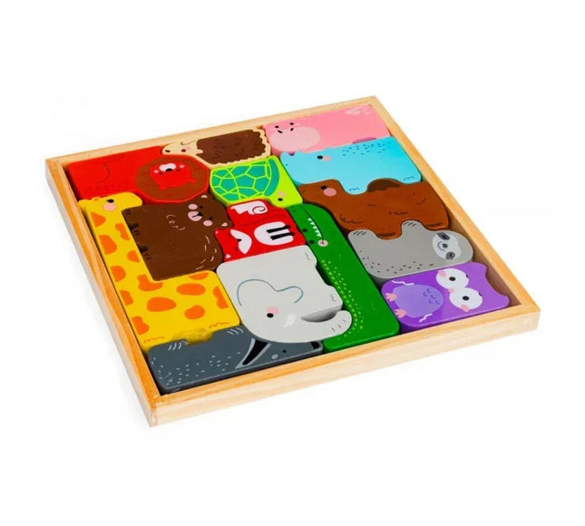 Set cu 14 figurine in forma de animale din lemn Ecotoys 3002 - Bebeboo - Totul pentru copii. Jucării, Hăinuțe, Perne, Mobilier, Textile