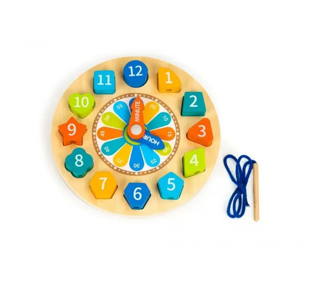 Jucarie educativa din lemn 3 in 1 tip ceas Ecotoys PH05I006 - Bebeboo - Totul pentru copii. Jucării, Hăinuțe, Perne, Mobilier, Textile