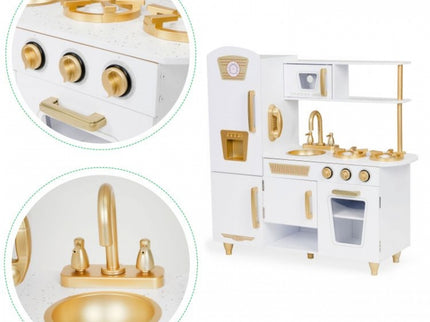 Bucatarie mare din lemn pentru copii cu accesorii Ecotoys 7267