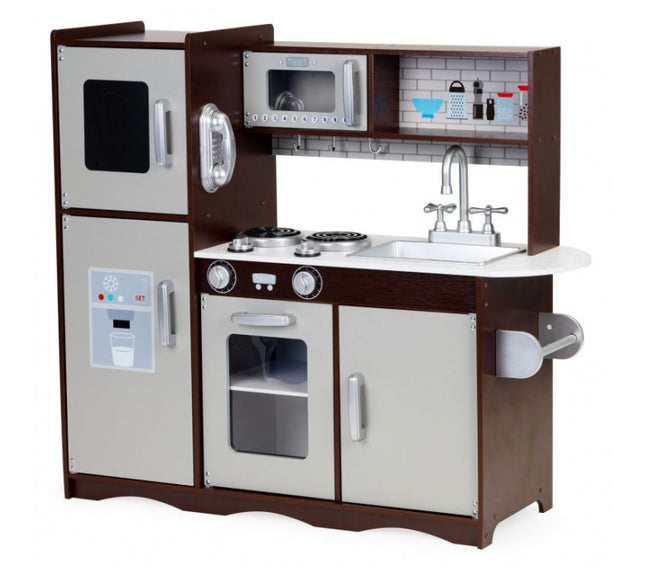 Bucatarie mare din lemn pentru copii cu accesorii Ecotoys 7266